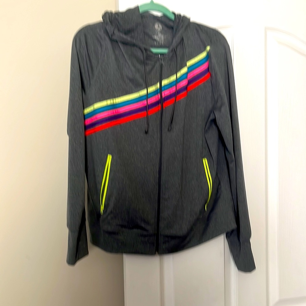 Women’s Xl grey retro athletic jacket.